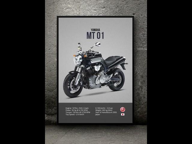 YAMAHA MT 01 2005 - Digital Poster for True Riders! ️ #yamaha  #motorcycle