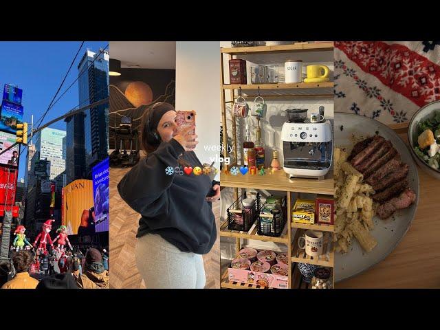 weekly vlog: my mom moved out, NYC BABY, making my coffee bar, my leg day, house updates & more ️