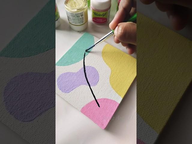 Paint with me ️ Abstract mini canvas painting  #art  #shorts #colors #drawing #pastel