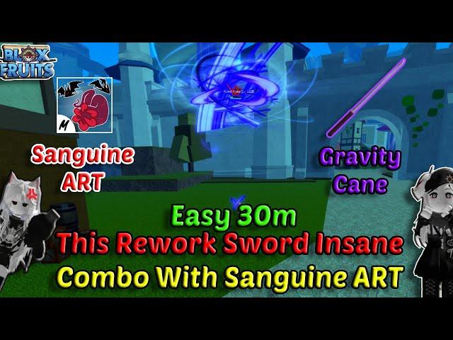 This Rework Gravity Cane Insane With Sanguine ART + Portal | Blox Fruits Bounty Hunting 30M PVP