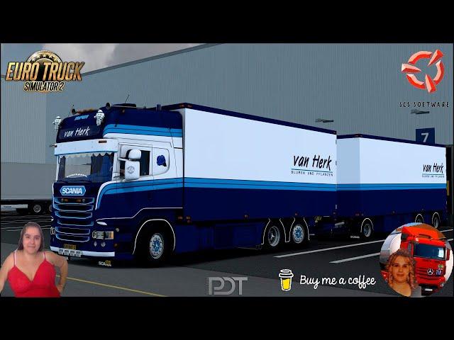 Euro Truck Simulator 2 (1.53) Scania R450 + Trailer "van Herk" by PlatinumDesignTruck + DLC's & Mods