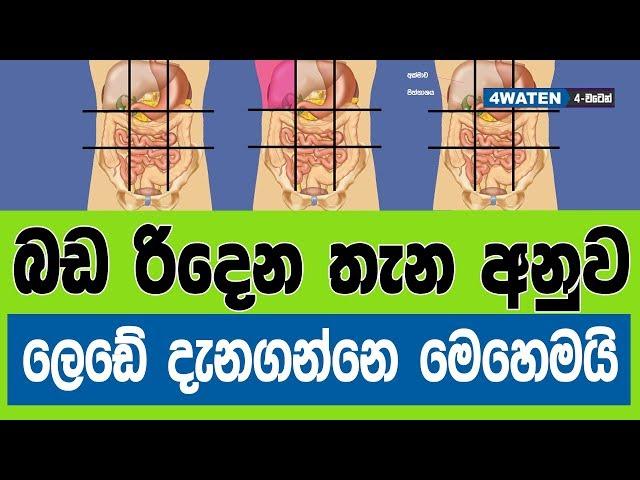 බඩ රිදෙන තැන අනුව ලෙඩේ දැනගන්නෙ මෙහෙමයි : Meaning of abdominal pain (2019)
