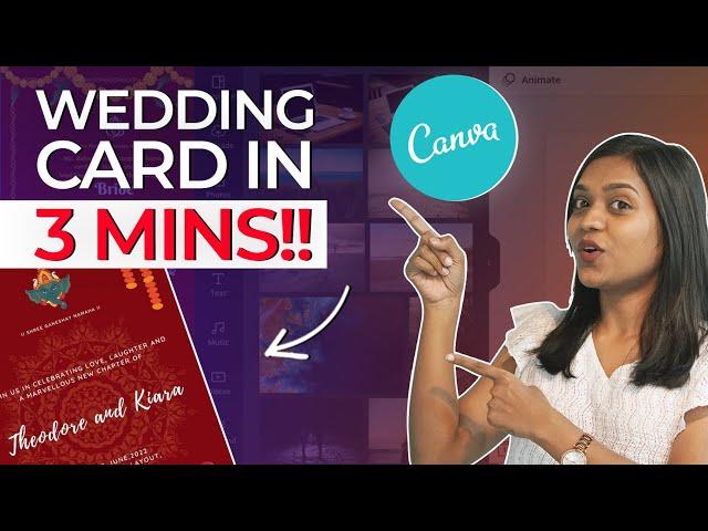 DIY Wedding Invitation in 3 Minutes | Canva Tutorial ft. @DIYwithPragya