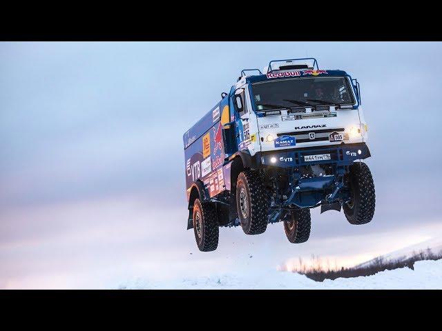 Russian Kamaz Truck Sends a Snow Jump