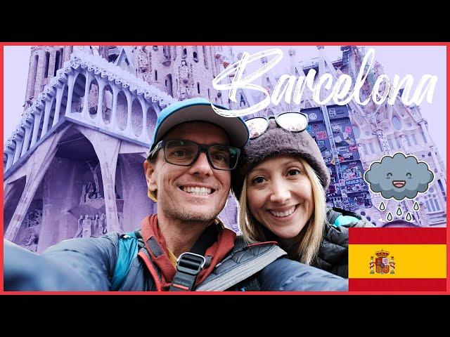 Exploring Barcelona - Barcelona Hop-On Hop-Off Bus Tour - In The Rain  - Spain Vlog