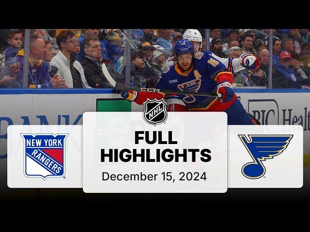 NHL Highlights | Rangers vs. Blues | December 15, 2024