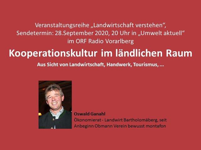 Themenabend "Landwirtschaft verstehen" Vortrag von Oswald Ganahl