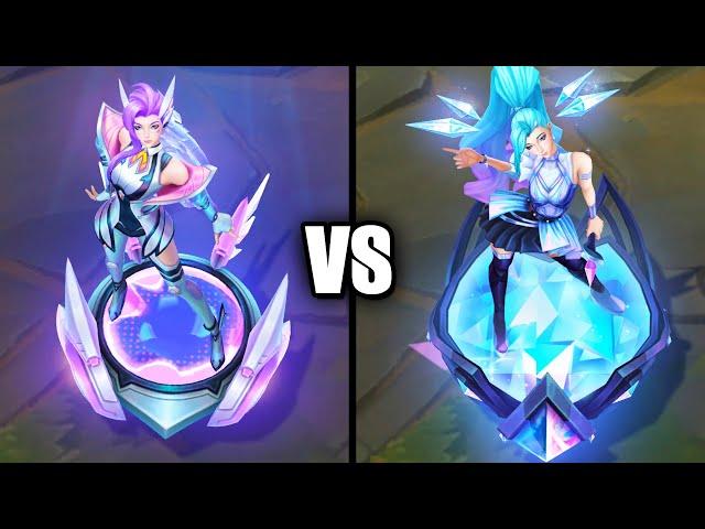 Battle Dove Seraphine vs KDA ALL OUT Seraphine Skins Comparison (League of Legends)