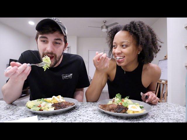 Cooking a steak dinner & Life update! | Destiny & Mitch