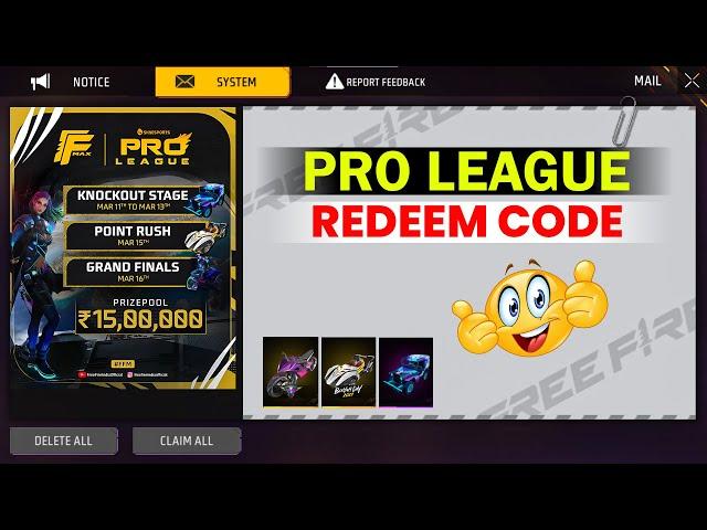 Free Fire Pro League Full Details - Redeem Code - Final - FF Max x Sky sports Redeem Code