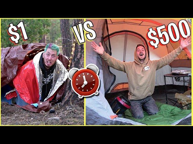 OVERNIGHT SURVIVAL CHALLENGE - $1 vs $500 FORTS!