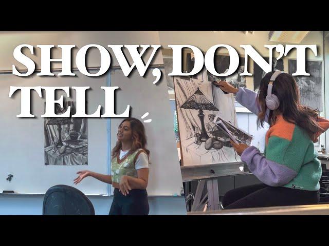 a week in my life as an art student | Adulting Diaries  Artist Critique Day! Drawing a Still Life