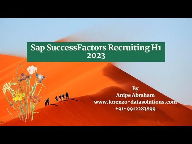 Sap SuccessFactors Recruiting H1 2023.