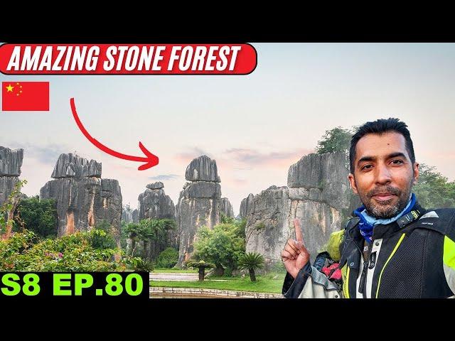 Stunning Stone Forest of Kunming China  S8 EP 80 | Pakistan to Japan Motorcycle Tour