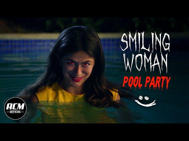 Smiling Woman Pool Party | Short Horror Film