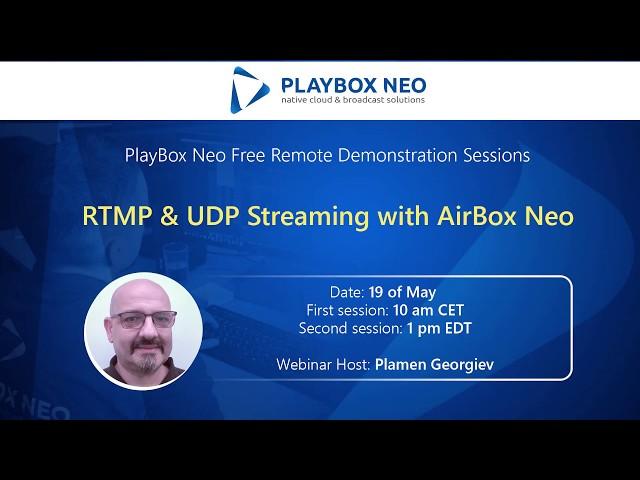 PlayBox Neo Webinar 1 ▶️ RTMP & UDP Streaming with AirBox Neo