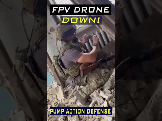 Russian Soldier Shoots Down FPV Drone with Shotgun #drones #shotgun #defense
