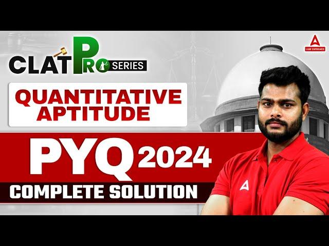 CLAT 2025 Quantitative Aptitude | CLAT Quants Previous Year Question Paper Solution | Aman Sir