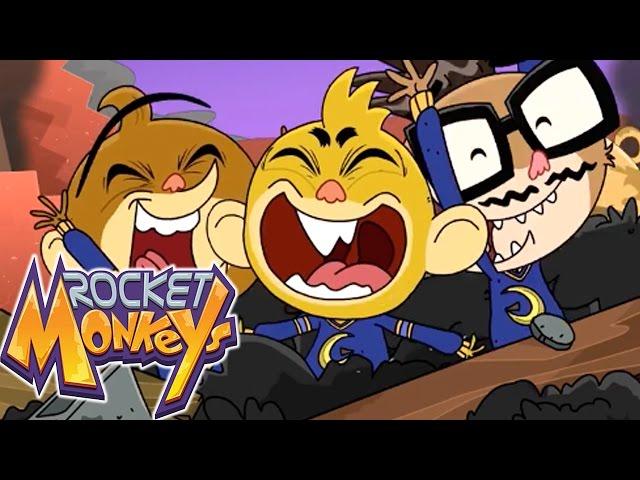 Rocket Monkeys | THREE WILD & CRAZY MONKEYS - OKAY BABY YAY | Cartoons For Kids