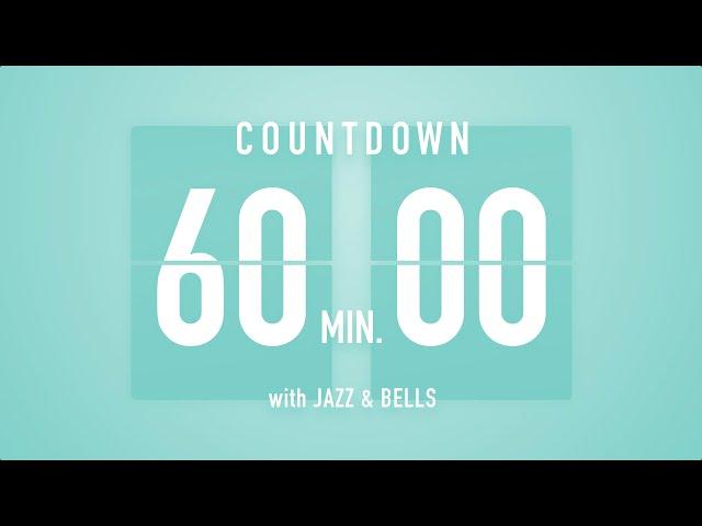 60 Minute [ 1 Hour ] Countdown Timer Flip clock  / With Jazz + Bell 