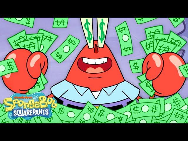 Mr. Krabs ROLLING in Cash for 60 Minutes Straight  | SpongeBob