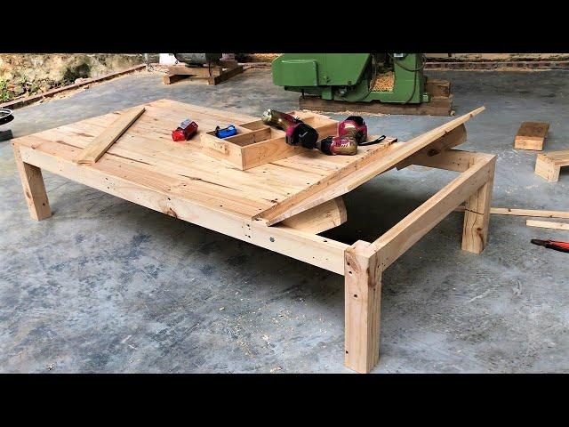 Creation Woodworking Projects Ideas From Wood Pallets // Building Sunbathing Bed - DIY, Step by Step