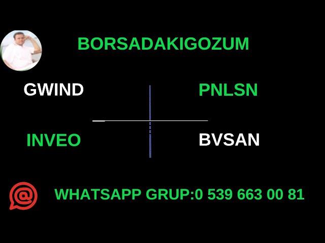 #GWIND #BVSAN #INVEO #PNLSAN @BORSADAKIGOZUM   30 AĞUSTOS 2024