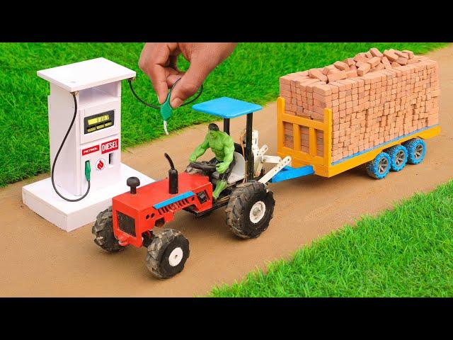 diy tractor mini petrol pump | science project | @sanocreator