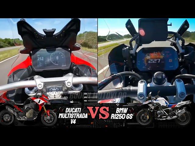 Ducati Multistrada V4 ️ BMW R1250 GS | Top Speed & Acceleration 