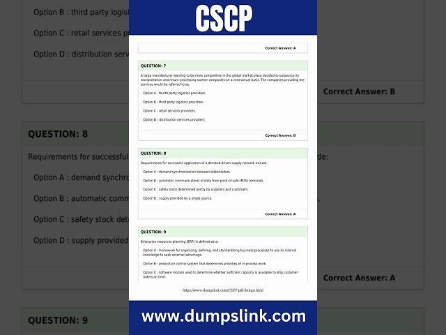 APICS Certified Supply Chain Professional Exam Questions and Answers | CSCP PDF Questions