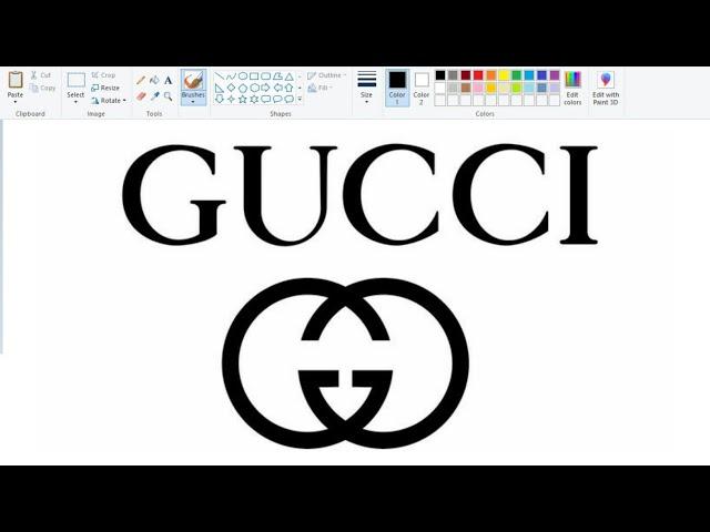How to draw GUCCI Logo on Computer using Ms Paint | Famous Logo Drawing | Ms Paint.