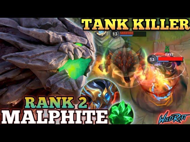 MALPHITE MIDLANE MVP PLAY! IRRITATING FULL TANK DAMAGE - TOP 2 GLOBAL MALPHITE BY soda - WILD RIFT