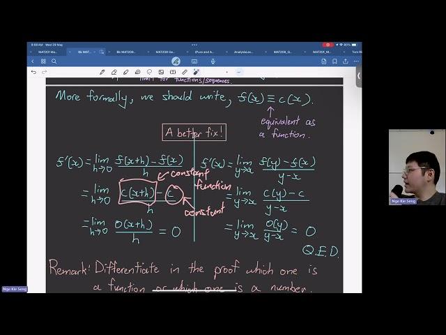 【Maths Analysis I Lecture 18】Lipschitz Continuity, Constancy, Monotonicity | Nge Kie Seng 20240529