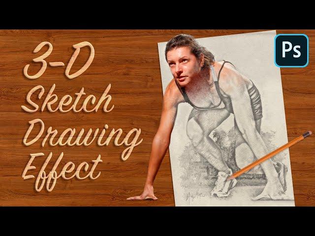 Photoshop: Create a 3-D, Sketch Drawing Effect!