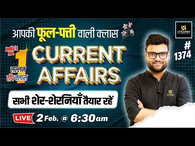 2 Feb 2024 Current Affairs | Current Affairs Today (1374) | Kumar Gaurav Sir