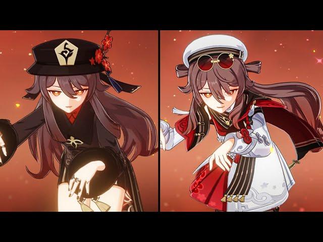 Hutao  NEW Skin vs Classic Outfit (Side by side) - Genshin Impact 5.3