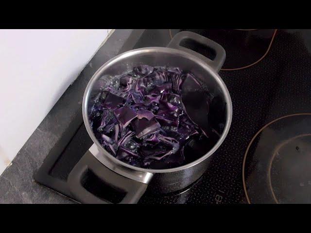 Eier färben mit Rotkohl