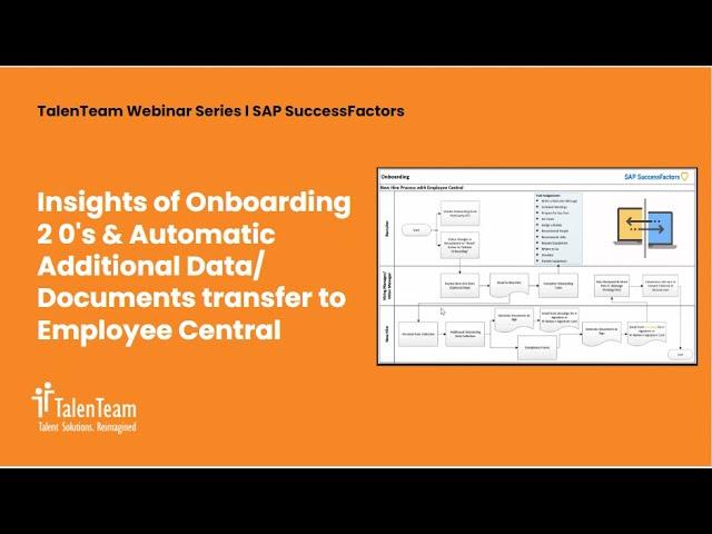 Insights of Onboarding 2 0's & Automatic Additional Data/ Documents transfer to Employee Central