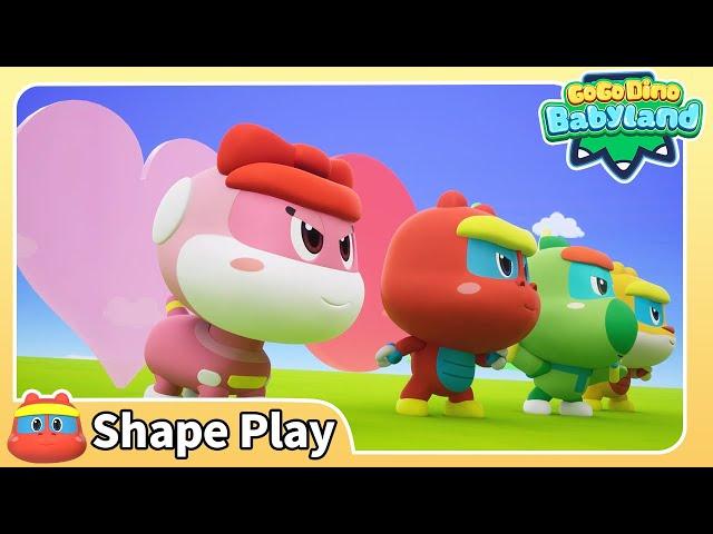  Learn Shape w/ GoGo Dino Babyland | 06 Land in Shapes Challenge | Color Play | Dinosaurs for Kids