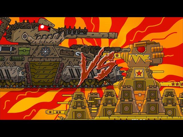 Ratte VS KV 44 - Mega tanks VS Mega Boss - Cartoons about tanks