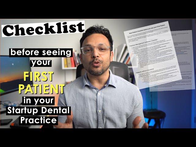 Checklist before seeing your FIRST PATIENT in your Startup Dental Practice