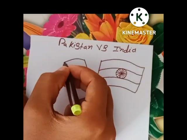 Indian vs Pakistan flag drawing/Indian vs Pakistan flag poster/shorts/Shortsvideo/vairalvideo