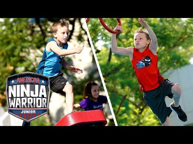 Myler Bros (Ninja Kidz TV) Conquer the Course! (S1 E13) | TOP 5 RUNS | American Ninja Warrior Junior