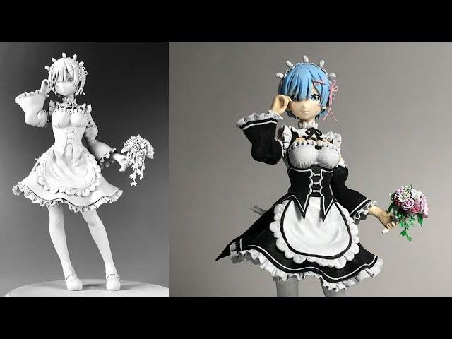 【Re:ゼロから始める異世界生活】おかえりレムVer.のフィギュアを作ってみた完全版【clay figure】Re:Zero -Starting Life in ANOTHER WORLD- rem