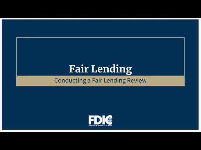 An Overview of the FDIC Fair Lending Review Process