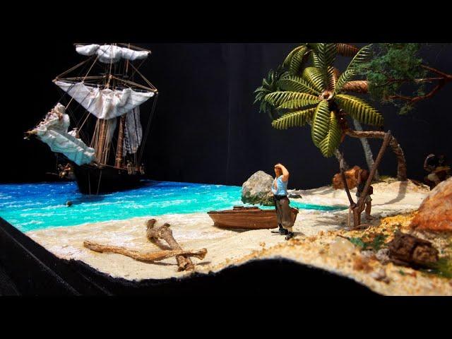 Pirate Ship Diorama Part 4: Waves, Beach and Landscape Detailing