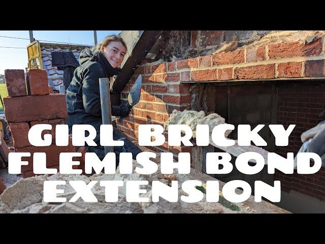 Day 1 - Female Bricky builds flemish bond extension