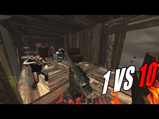 RUST/LEGACY СОЛО ПРОТИВ ДЕСЯТИ ЧЕЛОВЕК, ОНЛАЙН РЕЙД ( выживание, пвп, рейды, антирейды )