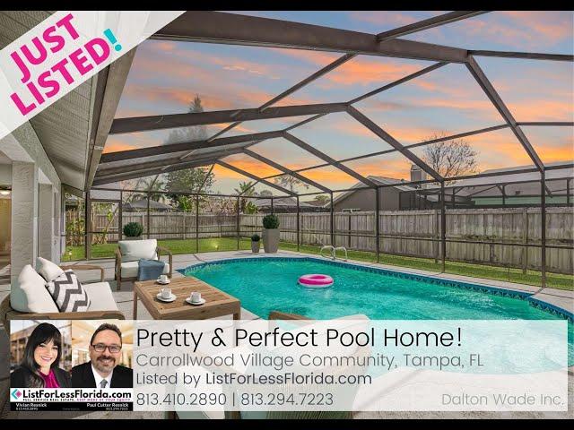 Carrollwood Village Pool #HomeForSale in #Tampa #Florida #PoolHome