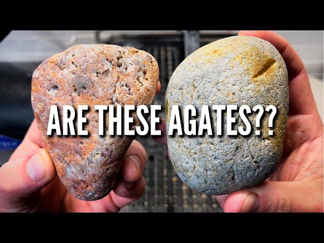 Cutting open.. AGATES? Veryifing mineral identity by cutting open on Lapidary Saw.